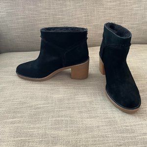 Ugg Stacked Heel Boots Black Size 7 NWOT